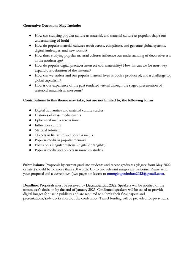 CFP 2023 (CMCS Emerging Scholars)2 – Center for Material Culture Studies